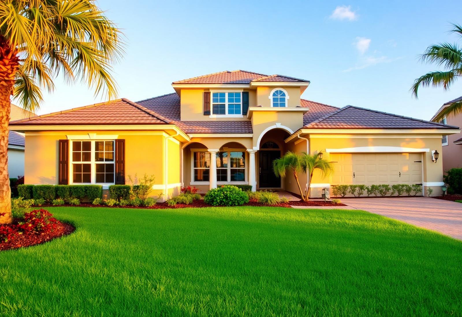 Freshly painted Florida home exterior